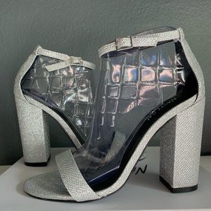 Brand New Silver Chunk Heels